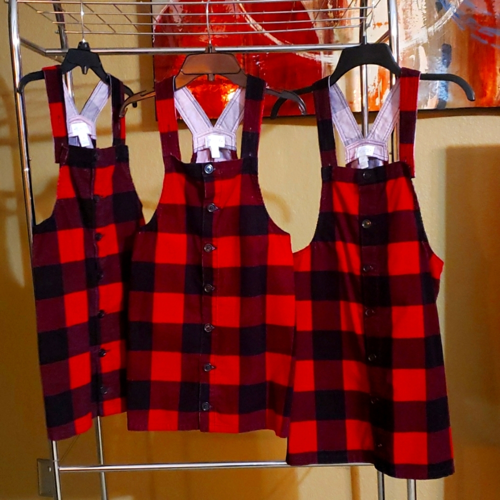 Red Plaid corduroy dress